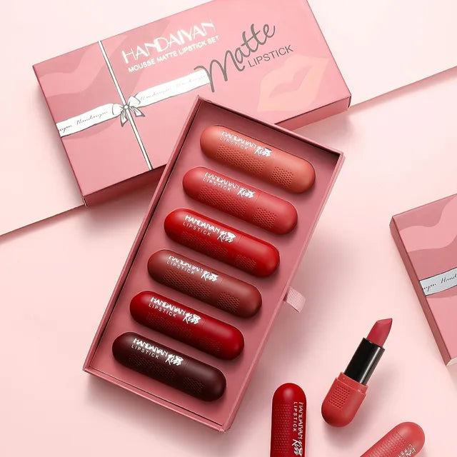 HANDAIYAN - Mousse Matte Lipstick 6 Colors Set