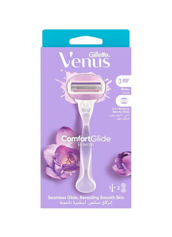 ComfortGlide SPA Breeze Woman's Refillable Razor: 1 Handle +2 Blade Refill Breeze