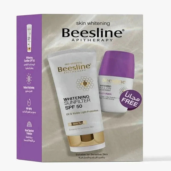 مجموعة بيزلَين® الترويجية (واقي شمسي مفتّح SPF 50 + مزيل رائحة العرق رول أون بيوتي بيرل مجاناً)