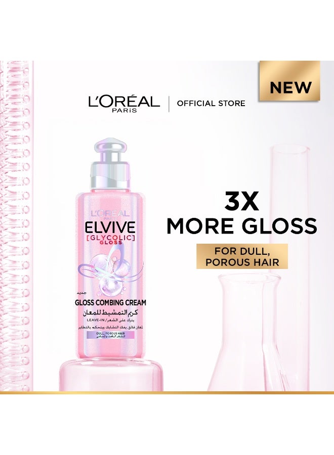 Elvive Glycolic Gloss Combing Leave in Cream with Glycolic Acid for Dull and Porous Hair 200ML