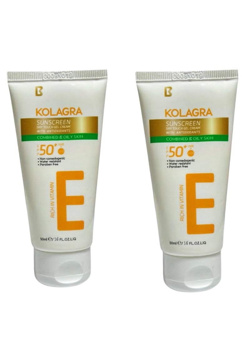 Kolagra Sunscreen Dry Touch Gel Cream Spf50+ (50ml +50 ml 1+1 packaging May Vary )