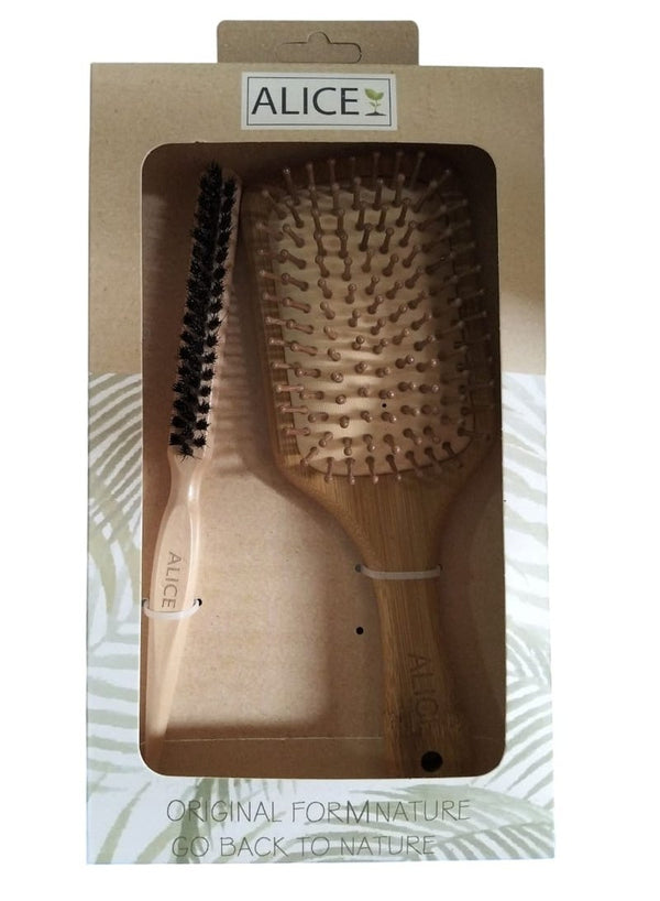 ALICE Wooden brush set + Sleek brush wood