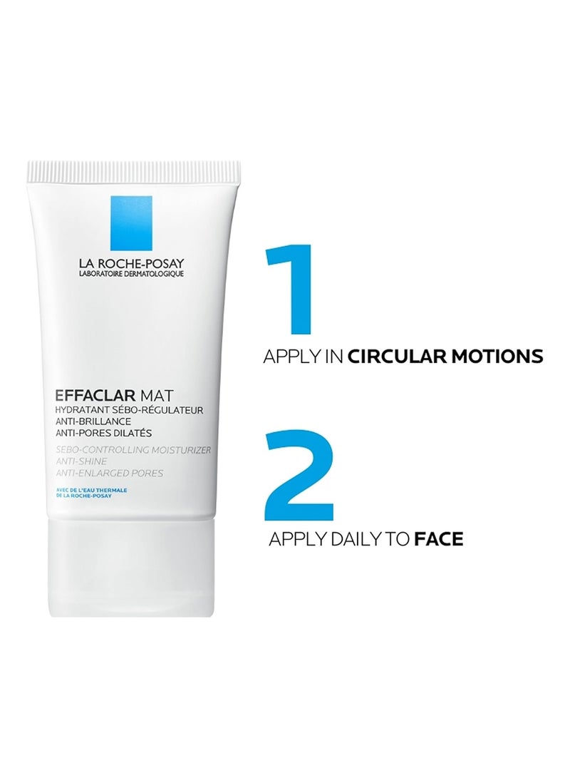 Effaclar Mat Mattifying Face Moisturizer; Face Moisturizing Cream Combating Shine & Reducing Pore Size For Acne-Prone Dry And Oily Skin 40ml