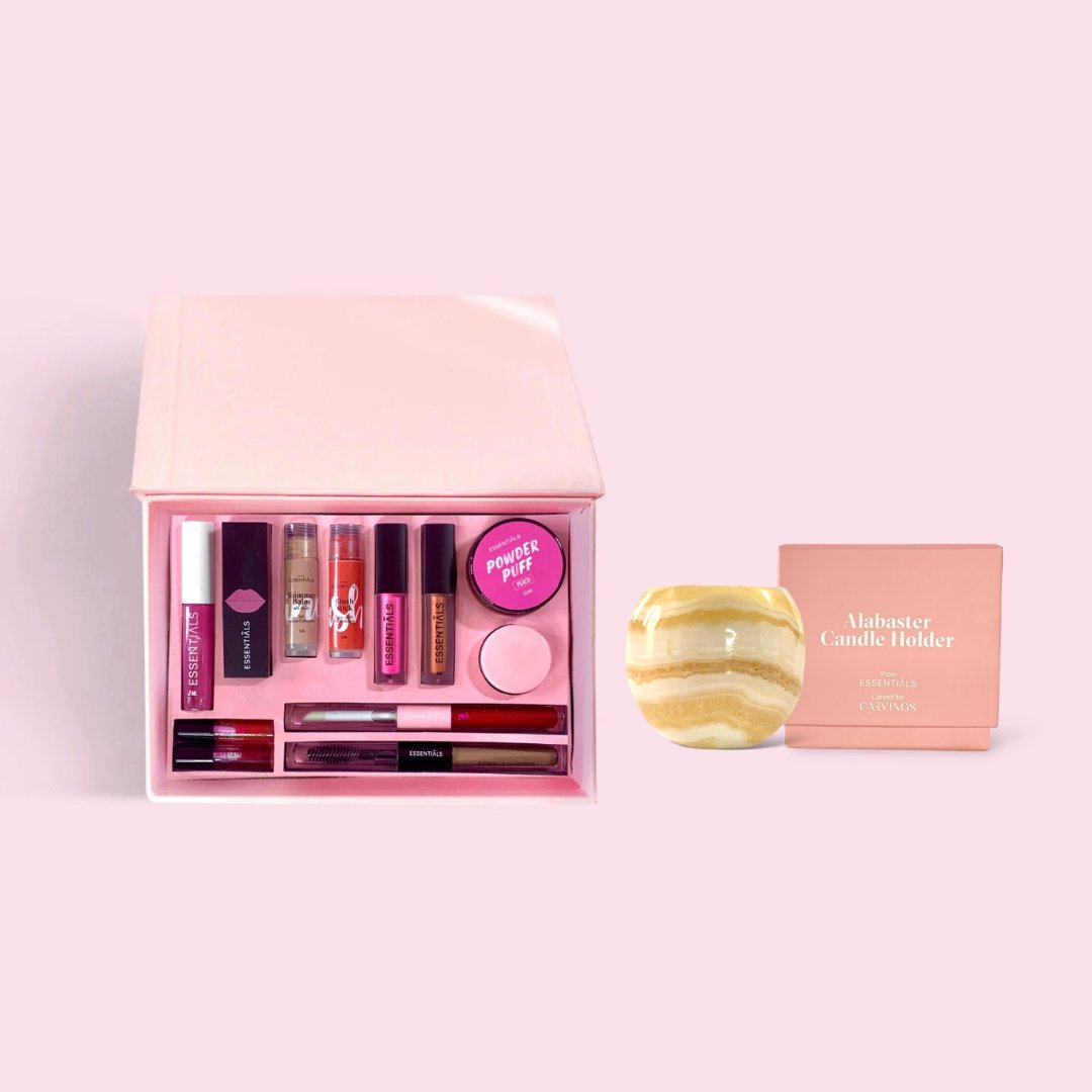 Cosmetics Box & Candle Holder Set