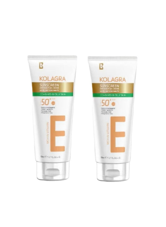 Kolagra Sunscreen Dry Touch Gel Cream Spf50+ (50ml +50 ml 1+1 packaging May Vary )