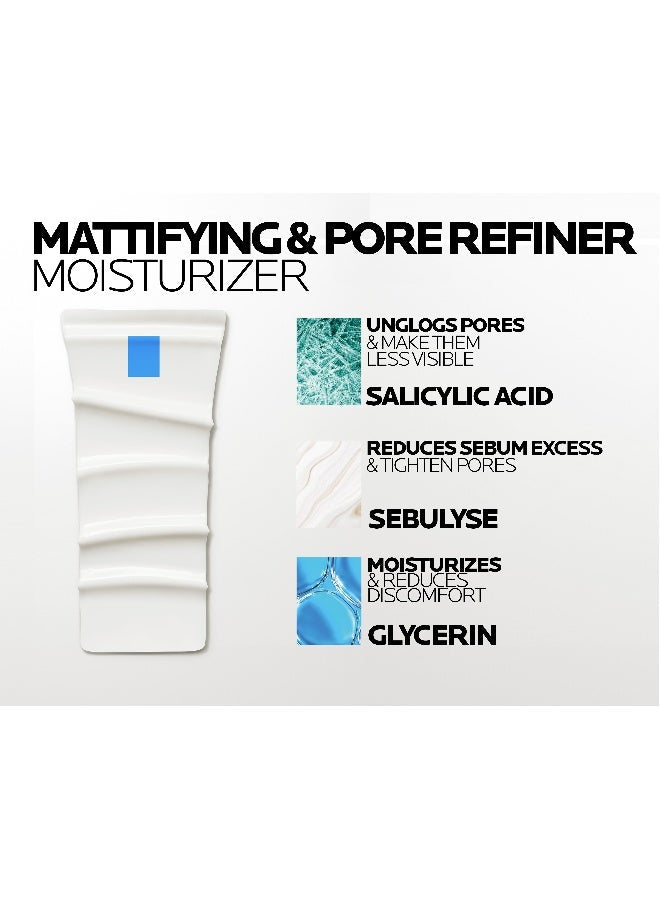 Effaclar Mat Mattifying Face Moisturizer; Face Moisturizing Cream Combating Shine & Reducing Pore Size For Acne-Prone Dry And Oily Skin 40ml