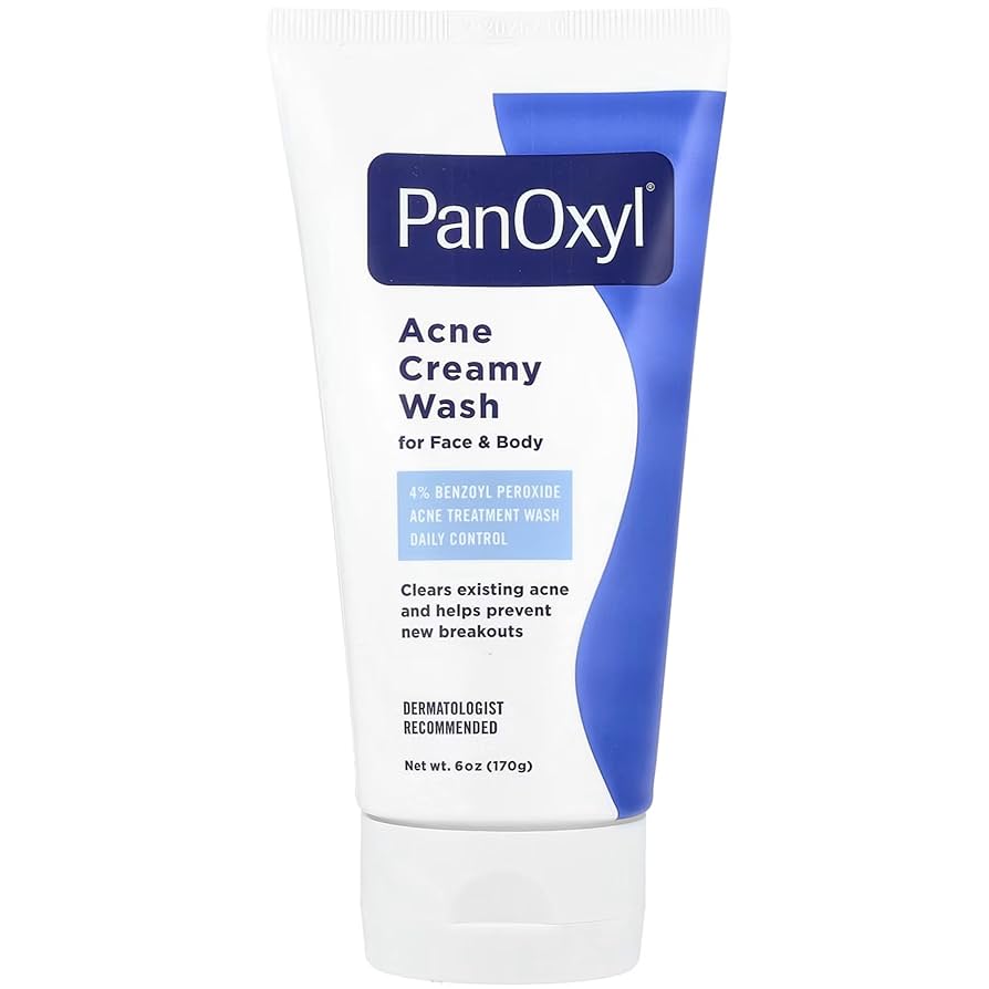 PanOxyl 4% Benzoyl Peroxide Acne Creamy Wash for Face & Body - Unscented - 6oz (170g)