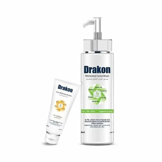 Drakon® Whitening Facial Cleanser For Oily &amp; Combined Skin + Whitening Face Cream