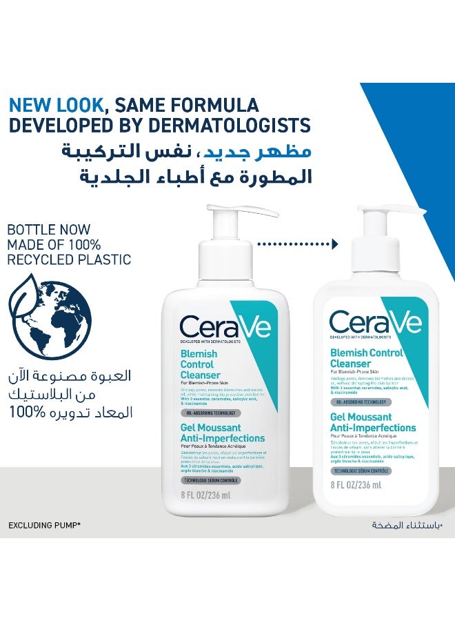 Blemish Control Face Cleanser With 2% Salicylic Acid & Niacinamide For Acne & Blemish Prone Skin 236ml