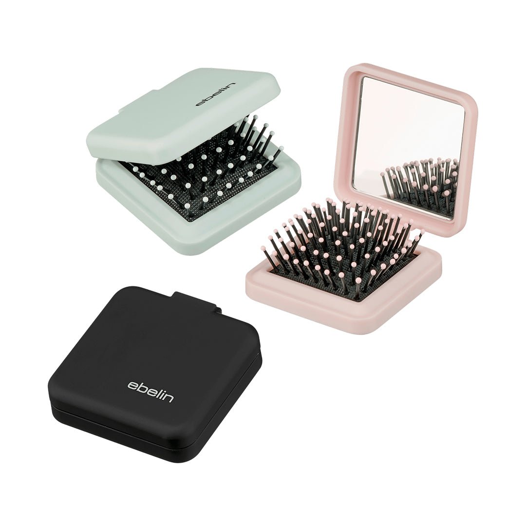 ebelin Mini Folding Brush With Mirror ( Random Color )