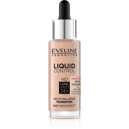 EVELINE COSMETICS LIQUID CONTROL SERUM FOUNDATION- 003 Ivory Beige