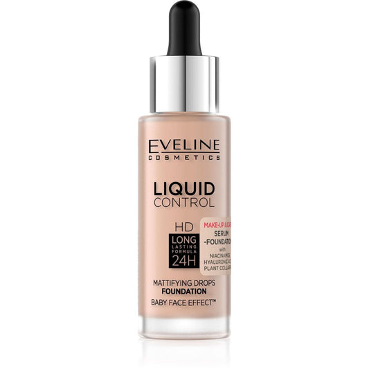 EVELINE COSMETICS LIQUID CONTROL SERUM FOUNDATION- 003 Ivory Beige