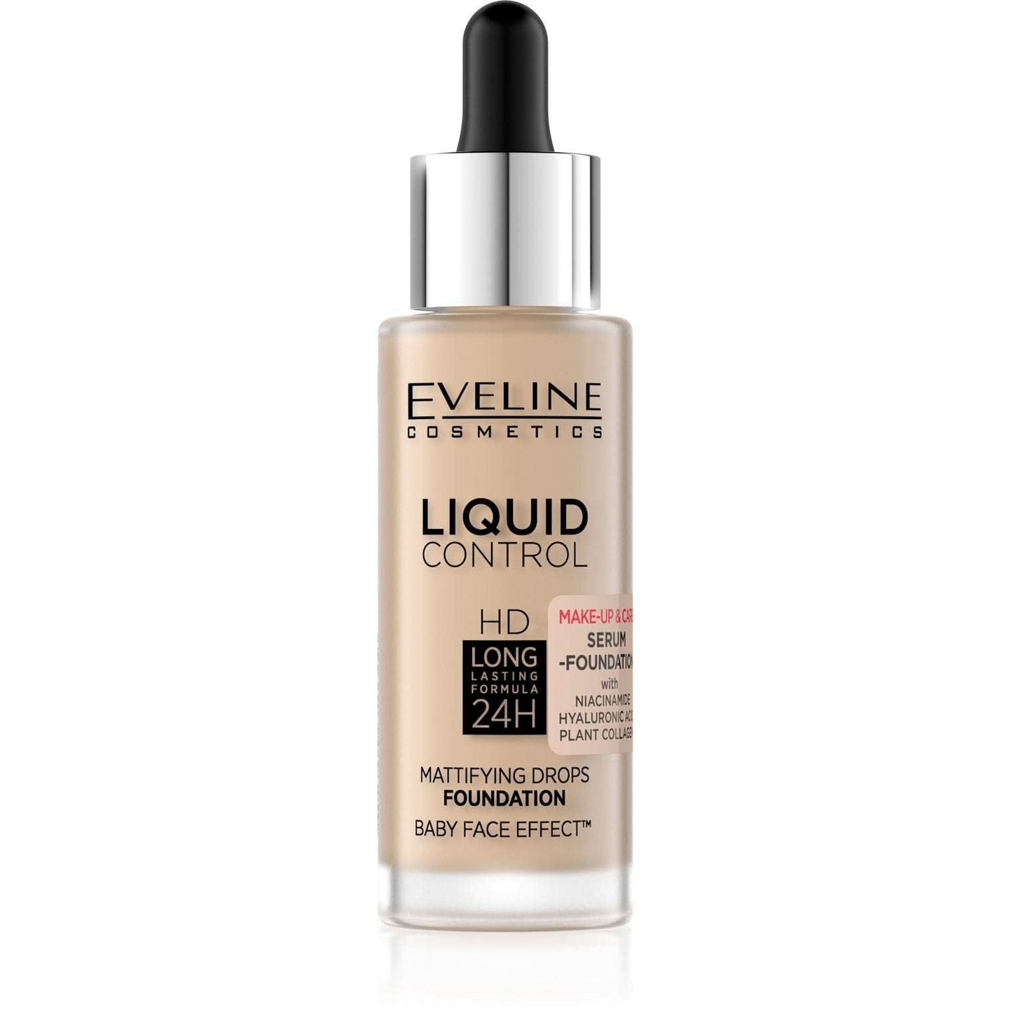 EVELINE COSMETICS LIQUID CONTROL SERUM FOUNDATION- 015 Light Vanilla