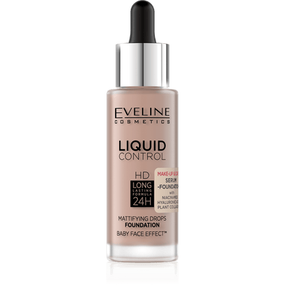 EVELINE COSMETICS LIQUID CONTROL SERUM FOUNDATION- 025 Light Rose