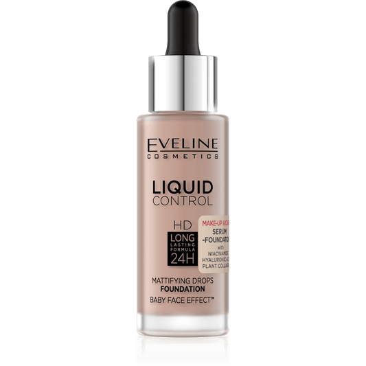 EVELINE COSMETICS LIQUID CONTROL SERUM FOUNDATION- 025 Light Rose