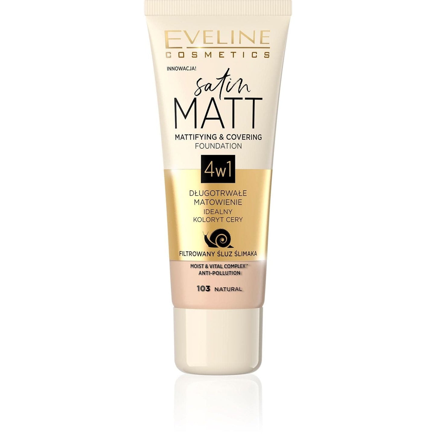 EVELINE COSMETICS SATIN MATT MATTIFYING & COVERING FOUNDATION 103 Natural