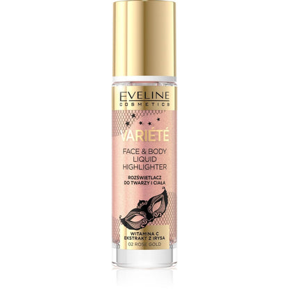 EVELINE COSMETICS VARIÉTÉ FACE & BODY LIQUID HIGHLIGHTER 02 Rose Gold