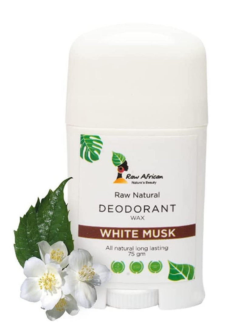 Raw African Raw Natural Deodorant Wax White Musk - 75 GM (Packaging may vary)