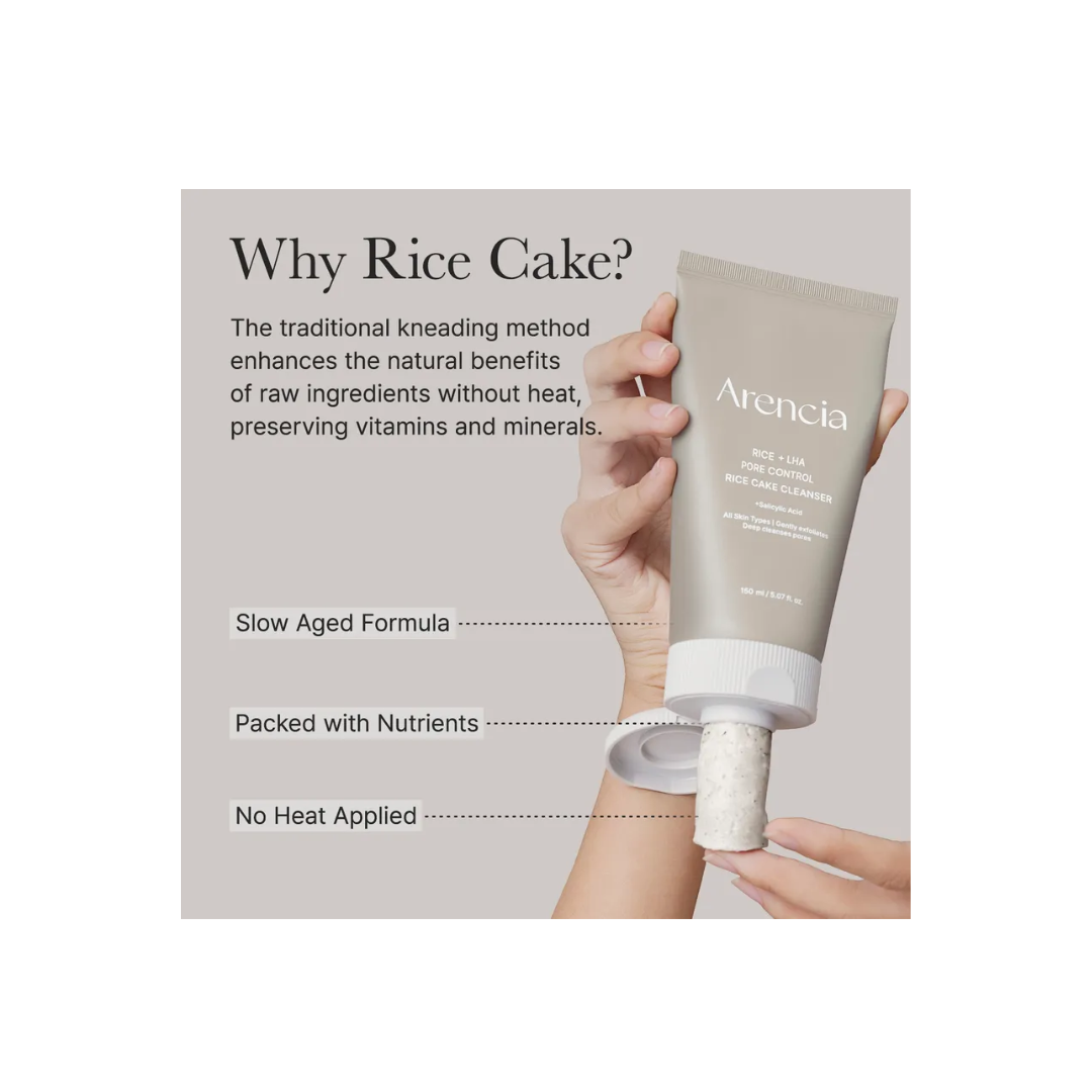 Arencia Rice + LHA Pore Control Rice Cake Cleanser