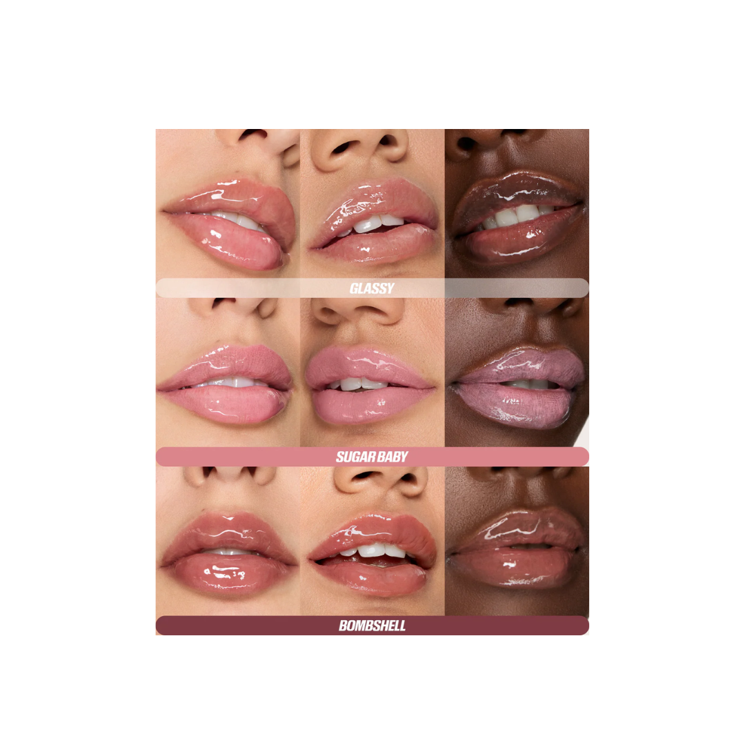 مجموعة ملمع الشفاه المصغرة Glossiest Gloss Trio من هدى بيوتي