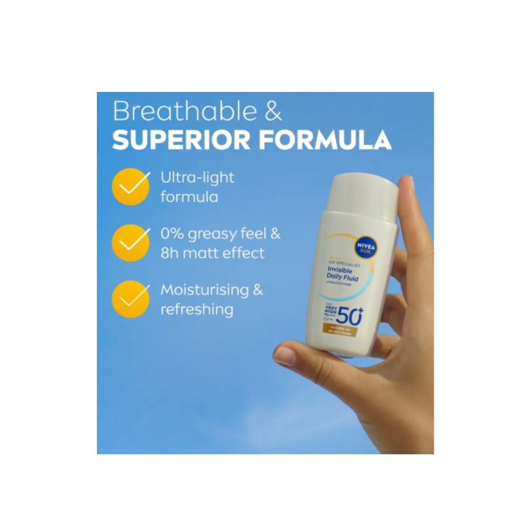 Nivea Breathable UV Specialist Invisible Daily Sun Fluid