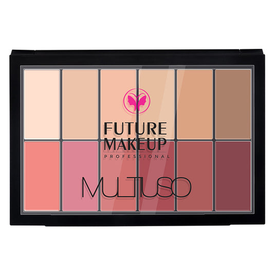 future makeup 12 color contour & blush cream palette fu-803