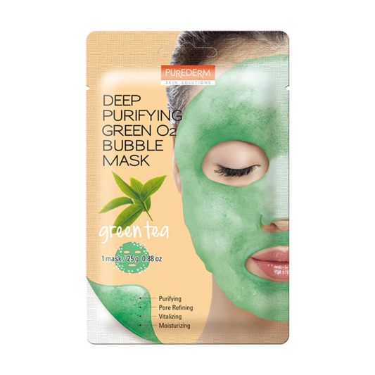 Purederm Deep Purifying Green O2 Bubble Mask - Green Tea 1Pcs
