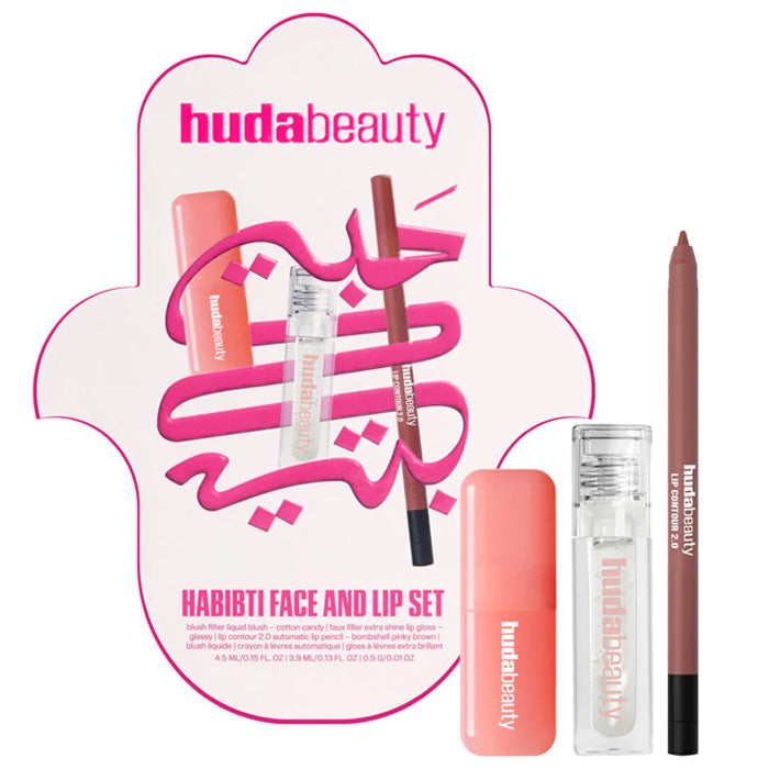 huda beauty habibiti face and lip set