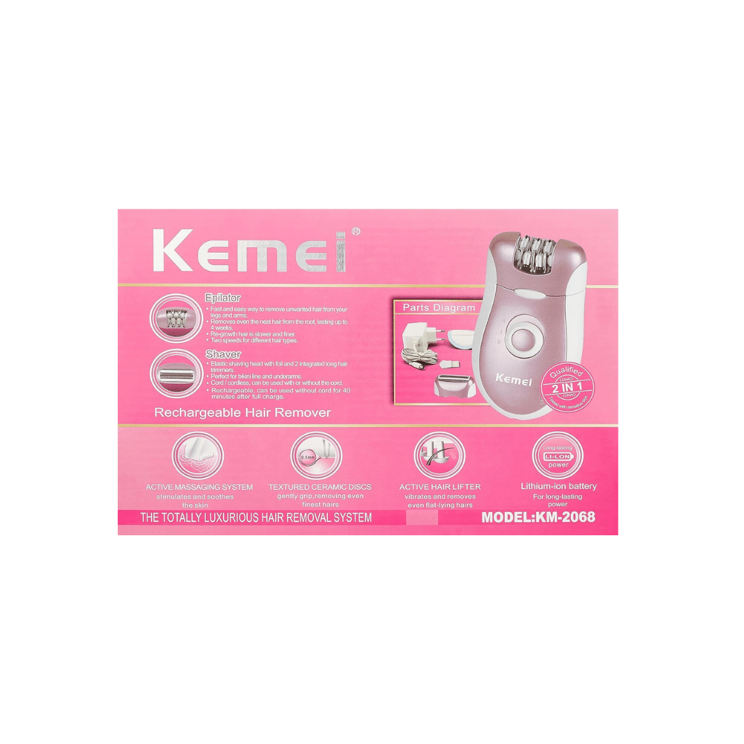 ماكينة حلاقة ومزيل شعر كيمي 2 في 1 موديل KM-2068