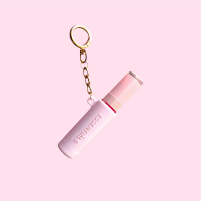Lip Oil Rubber Keychain + Gold Hook