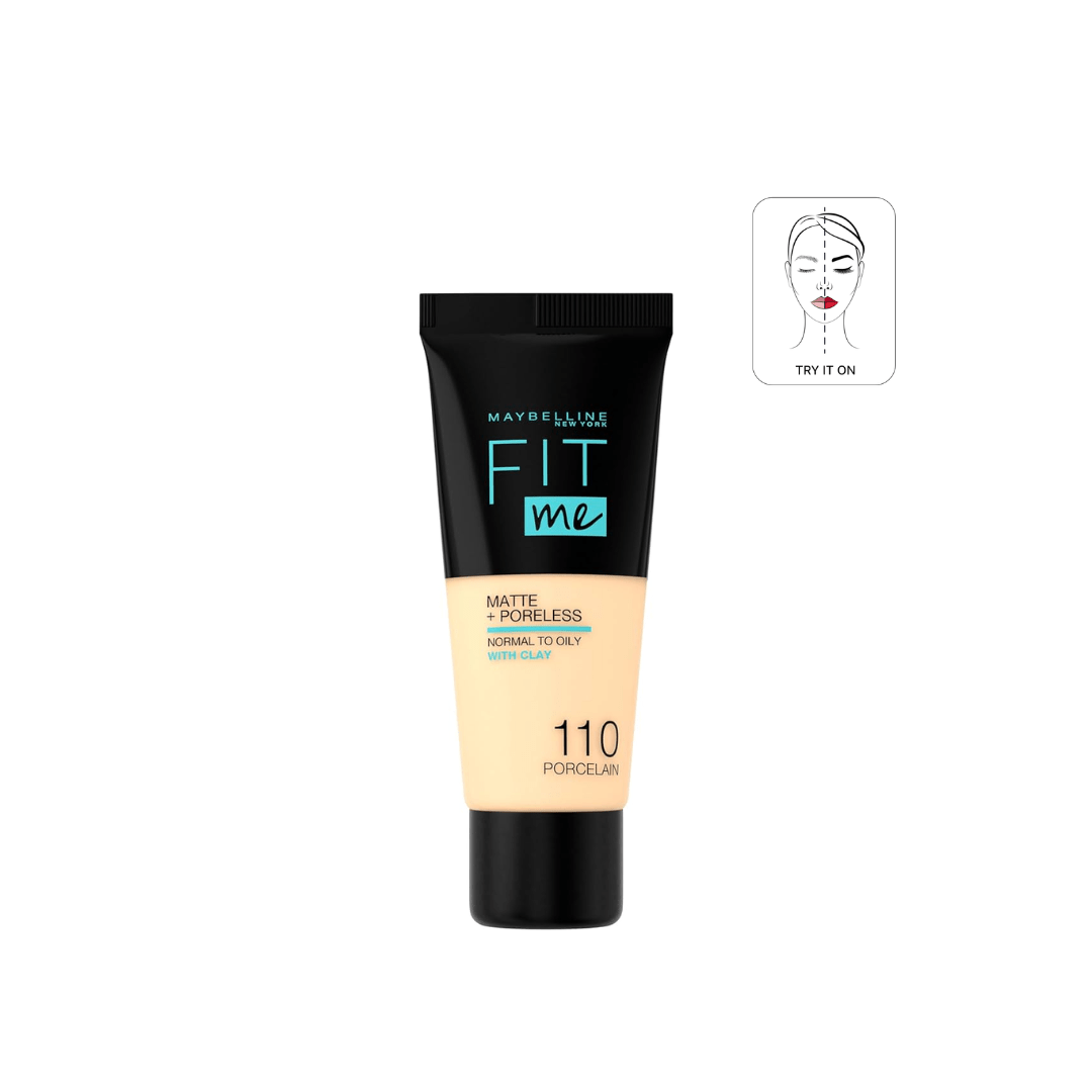 كريم أساس سائل مطفأ ومخمّل للمسام من Maybelline Fit Me