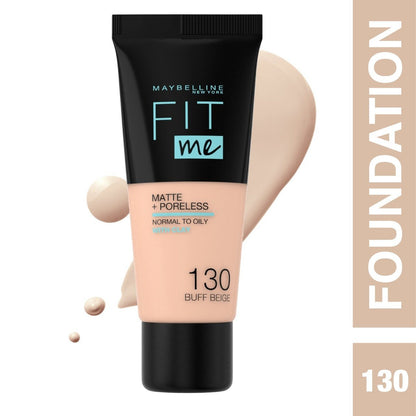 كريم أساس سائل مطفأ ومخمّل للمسام من Maybelline Fit Me