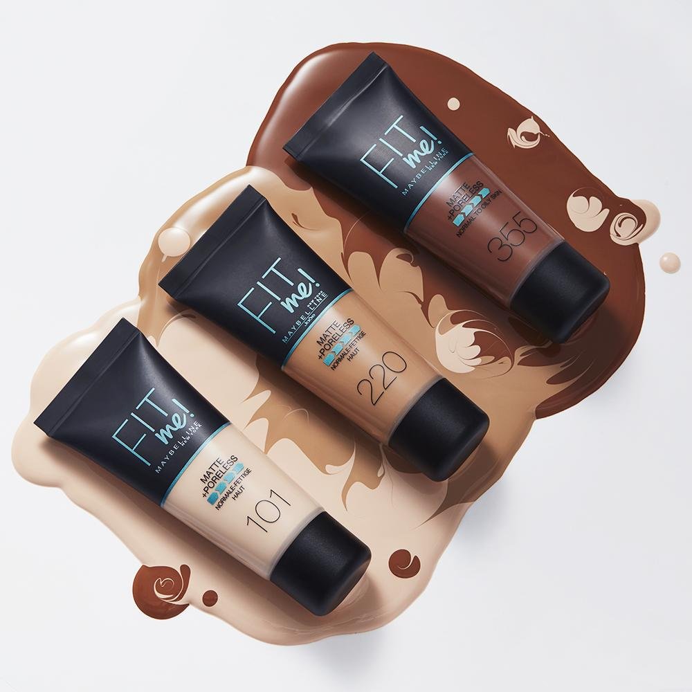 كريم أساس سائل مطفأ ومخمّل للمسام من Maybelline Fit Me