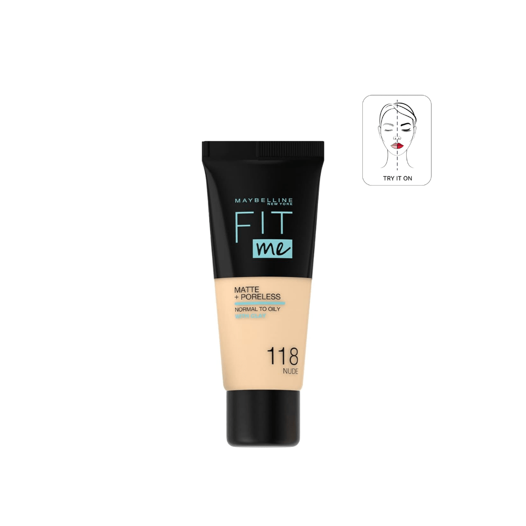 كريم أساس سائل مطفأ ومخمّل للمسام من Maybelline Fit Me