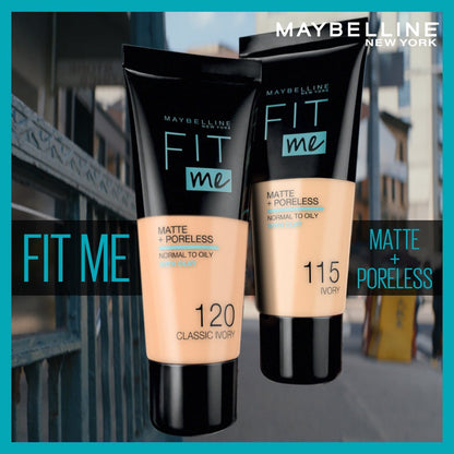 كريم أساس سائل مطفأ ومخمّل للمسام من Maybelline Fit Me