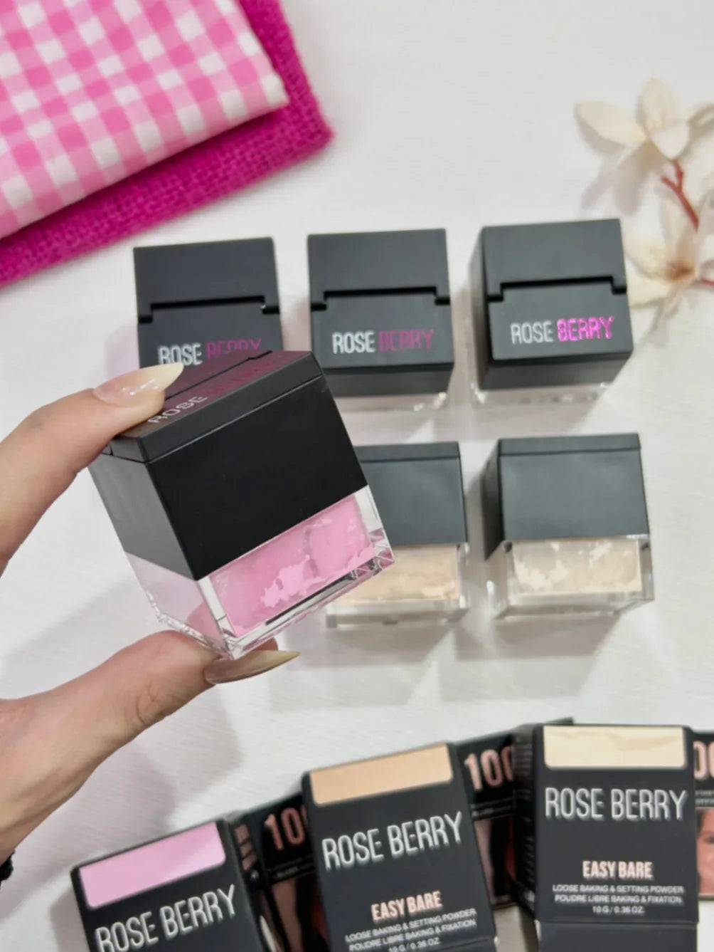 ميني لوس بودر روز بيري DUPE HUDABEAUTY