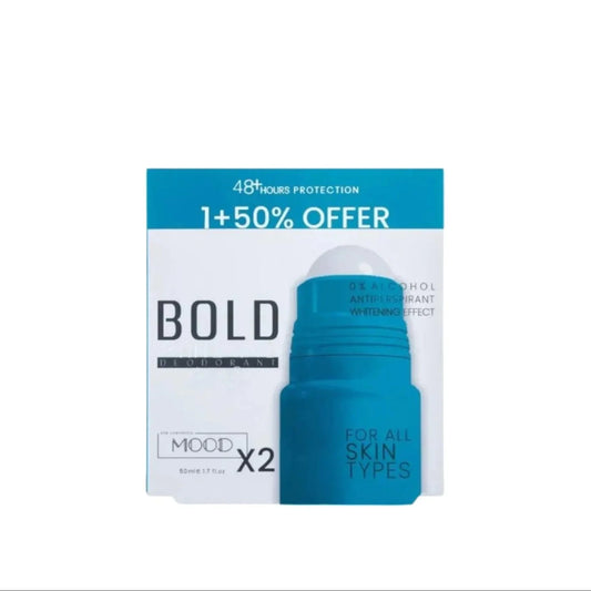 مزيل العرق رول أون مفتح للبشرة من MOOD BOLD عرض 1+50% خصم 50 مل