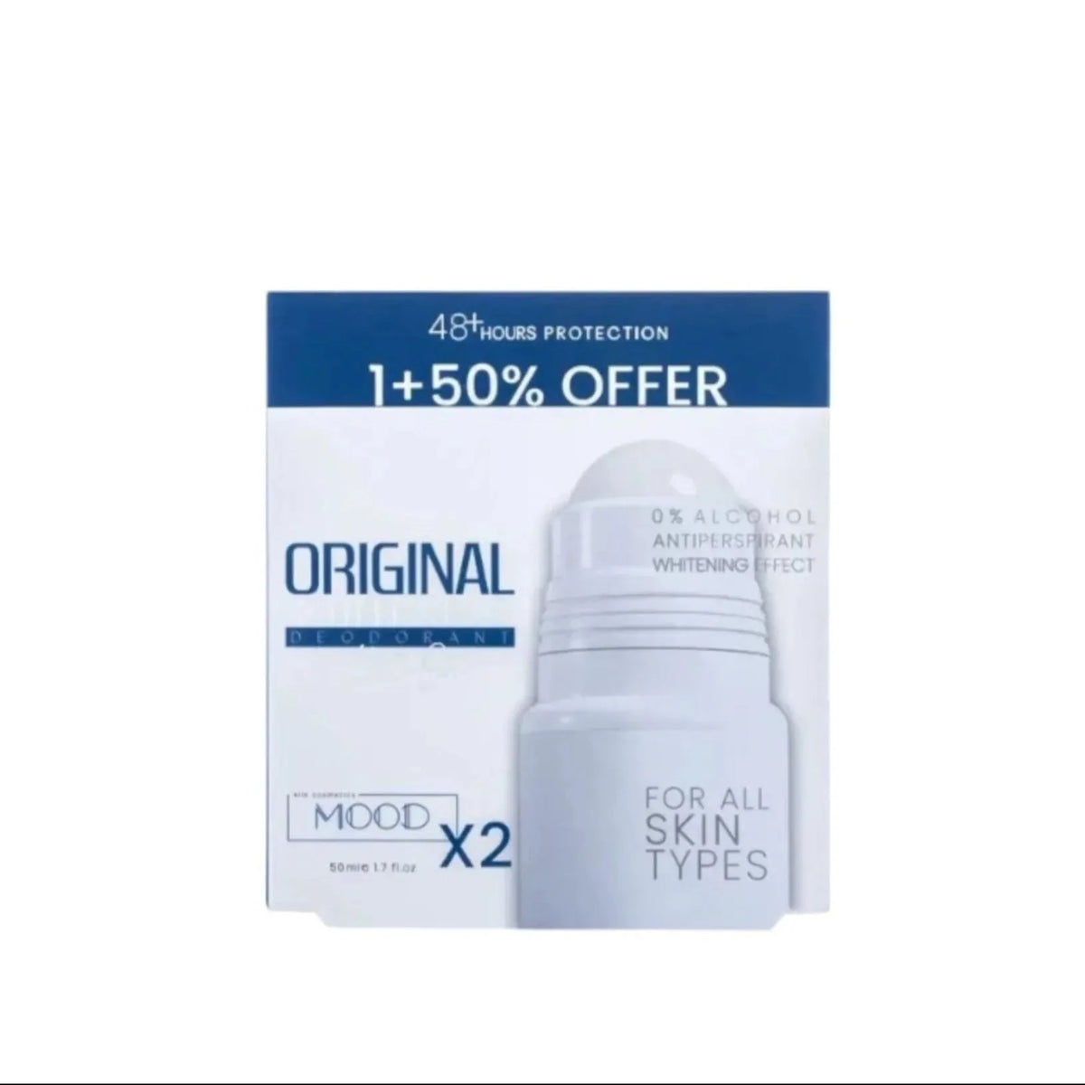 MOOD ORIGINAL WHITENING DEODORANT ROLL ON OFFER 1+50% 50ML
