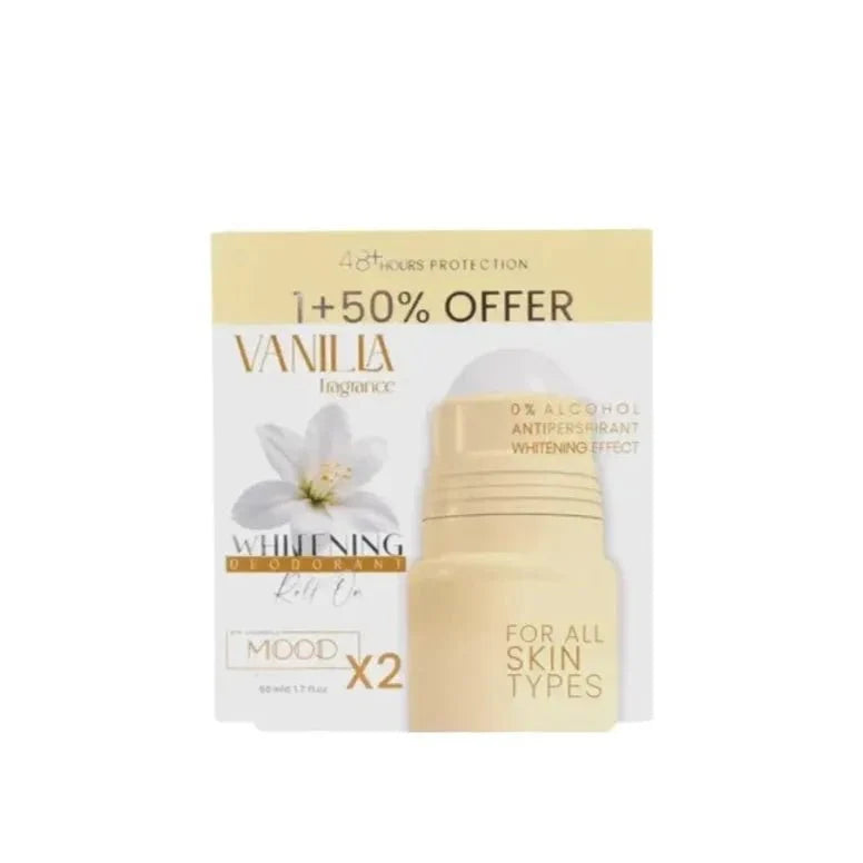 MOOD VANILIA WHITENING DEODORANT ROLL ON OFFER 1+50% 50ML