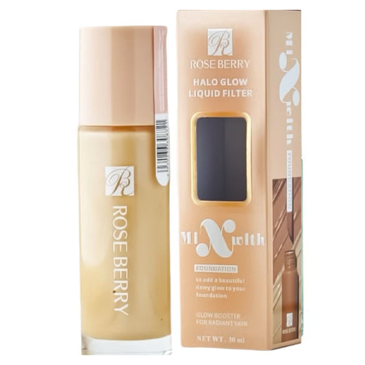 rose berry halo glow liquid filter mix with foundation