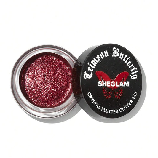 sheglam crimson butterfly crystal flutter glitter gel